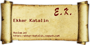 Ekker Katalin névjegykártya